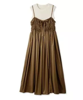 Layered Ruched Cami Dress RWFO234075 BRW [Fur Fur] Women s коричневый