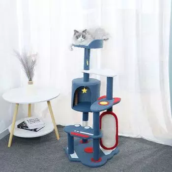 Лазалка для кошек Space Cat, многоуровневое кошачье дерево для домашних кошек, мебель для кошачьих квартир с когтеточками, покрытыми сизалем, центр занятий мебелью для кошек S