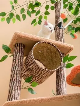 Лазалки для кошек Большое гнездо для кошек Дом на дереве Когтеточки Аксессуары для игрушек Сизаля Ротанга Плетеные развивающие игрушки Статьи о домашних кошках