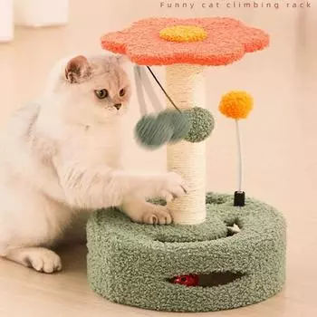 Лазалки для кошек, маленькие игрушки для кошек из сизаля, когтеточка для кошек, игрушки для кошек, вращающиеся на поворотной платформе