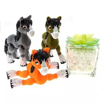 Лазерная 3D-печатная лошадь, кристальная лошадь, 3D-сочлененная лошадь, игрушки для аквариума 10cm серебряный