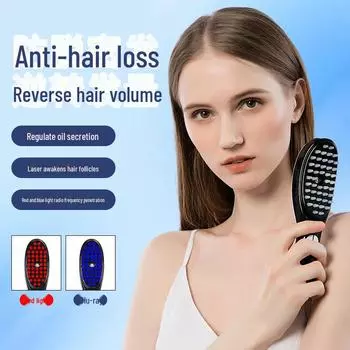 Лазерная массажная расческа для роста волос с микротоковой и светотерапией English
