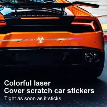 Лазерная наклейка на автомобиль, съемная светоотражающая корона/череп/зонт, наклейка, аксессуары для стайлинга автомобиля E