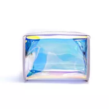 Лазерная прозрачная косметичка, защита окружающей среды, водонепроницаемая сумка для хранения большой емкости, портативная, индивидуальная, креативная, ослепительная косметичка