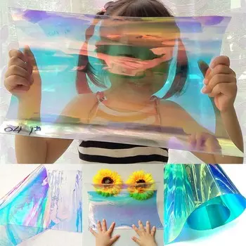 Лазерная прозрачная ПВХ прозрачная цветная радужная пленка DIY Laser Paper Magic Color Film 20cm*30cm