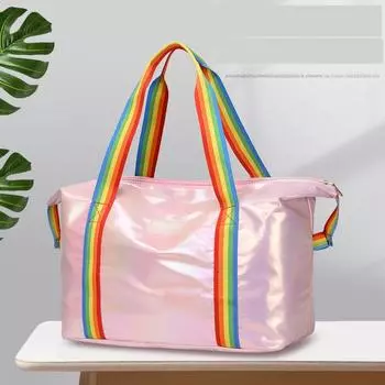 Лазерная ткань Оксфорд, дорожная водонепроницаемая сумка для сухого и влажного разделения, большая вместительная сумка для ручной клади на короткие расстояния, дорожная сумка 40*22*30cm фиолетовый