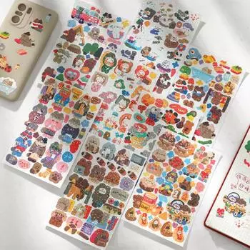 Лазерные бумажные наклейки Kawaii Канцелярские наклейки Ручная учетная запись Украшение Блестящие Канцелярские наклейки 07