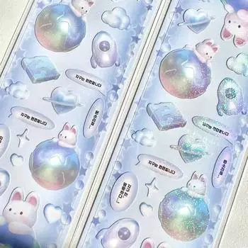 Лазерные наклейки для карточек, наклейки для скрапбукинга, наклейки для канцелярских товаров Kpop, самодельные держатели для карточек, декор