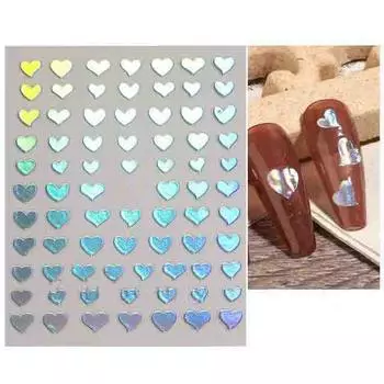 Лазерные наклейки для ногтей Love Rose, бабочка, сердце, звезда, дизайн, клейкие слайдеры, наклейки для дизайна ногтей, украшения для маникюра