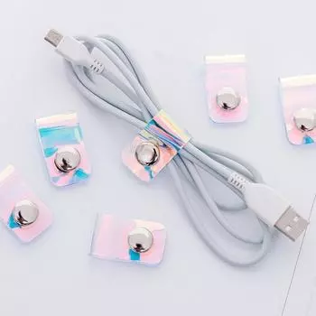 Лазерный цветной прозрачный механизм намотки кабеля для наушников, защитный ремешок для наушников, USB-кабель для зарядки данных, органайзер для упаковки