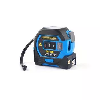 Лазерный дальномер 3 в 1, рулетка 5 м, ЖК-дисплей, высокоточный дальномер с подсветкой 40m/1574.8in laser синий