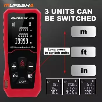 Лазерный дальномер MUFASHA 40/60/80/100M Лазерная рулетка Дальномер Цифровой лазерный дальномер Бытовые инструменты