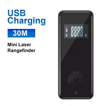 Лазерный дальномер Портативный USB перезаряжаемый мини-умный лазерный дальномер 30 м ручной высокоточный инфракрасный дальномер чёрный