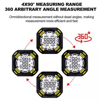 Лазерный гониометр RM081, перезаряжаемый цифровой инклинометр, многофункциональный лазерный уровень, наклономер чёрный