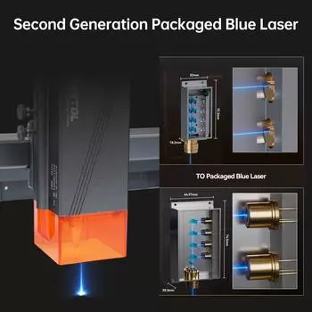 Лазерный гравер Swiitol E24 Pro, 24 Вт, интегрированная структура, технология точечного соединения со сжатием, высокая EU Plug серый