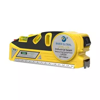 Лазерный уровень Многоцелевой лазерный уровень с метрическими линейками Точный нивелирный лучевой инструмент Рулетка линейка для шкафа плитка стены