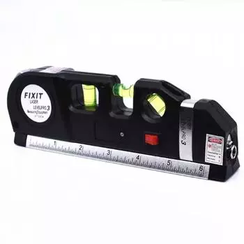 Лазерный уровень Многоцелевой линейный лазерный нивелир Инструмент Перекрестные лазеры со стандартной рулеткой 8 футов 2,5 м и метрическими линейками