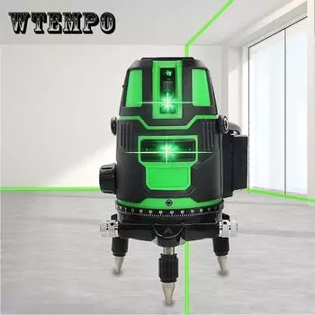 Лазерный уровень с зелеными перекрестными линиями 2, 3, 5, самовыравнивающийся, вращающийся на 360 градусов, в помещении, на открытом воздухе, переменный горизонтальный, вертикальный 2 Llines