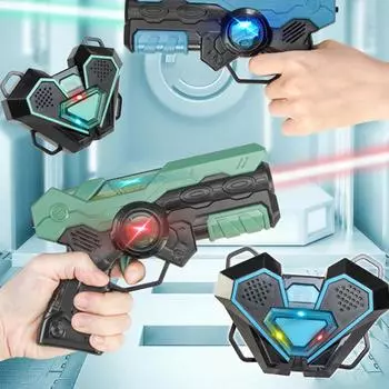 Лазертаг Боевой игровой пистолет набор электрический инфракрасный игрушечный пистолет оружие дети лазерный удар пистолет для мальчиков дети в помещении и на открытом воздухе спорт