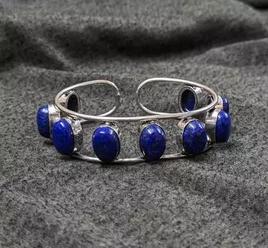 Лазурит драгоценный камень Этнические регулируемые модные браслеты ручной работы ювелирные изделия 14.05mm-22.33mm синий