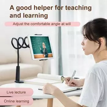 Lazy Bedside DesktopMobile Phone Clamp Bracket Flexible Long Arm Gooseneck Lazy Person Bracket With Handle Overhead Live Bracket