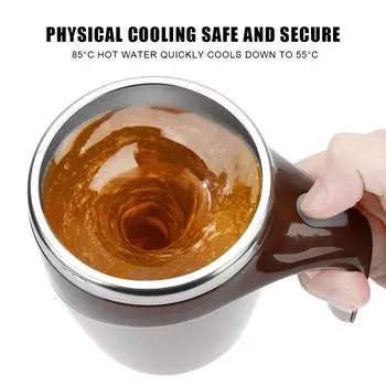 Lazy Coffee Stirring Cup Electric Milk Cup Mark Cup Auto Stirring Cup Warmer Bottle Magnetic Rotating 304 Stainless Steel 380ml