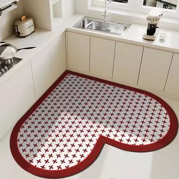 Lazy Corner Heart-shaped Kitchen Floor Mat Diatom Mud Household Non-Slip Absorbent Mat Bathroom Bathroom Door Can Wipe Wipe КОВРИКИ 60*60