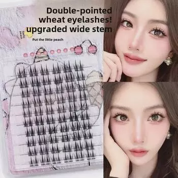Lazy Double-Pointed Wheat Ear False Eyelashes - Cartoon COS Little Devil Design, Ten Rows One box of eyelashes