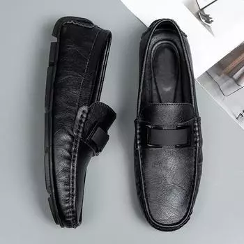 Туфли для ленивого вождения, британская повседневная обувь, мужская обувь из натуральной кожи, мужская обувь больших размеров 38