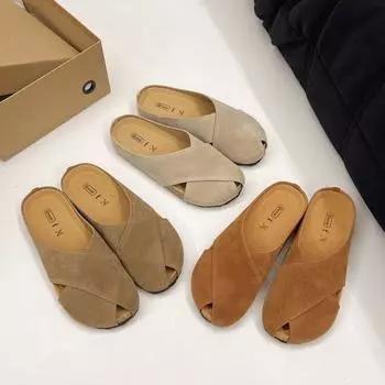 Lazy half-pack slippers fish mouth shoes women s spring outer wear flat shoes soft soles 2025 new one-pedal muller shoes 35 верблюд