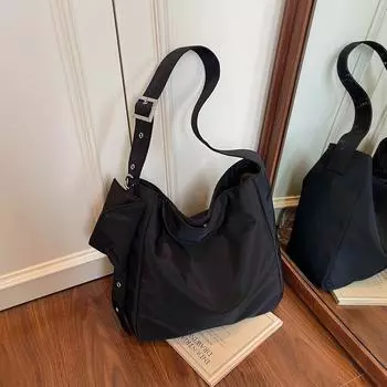 Lazy wind bag women s new popular fashion versatile casual shoulder bag commuter messenger tote bag чёрный