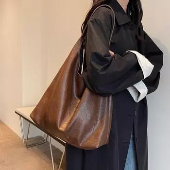 Lazy Wind Большая вместительная сумка женская ретро универсальная сумка через плечо повседневная сумка для поездок на работу чёрный