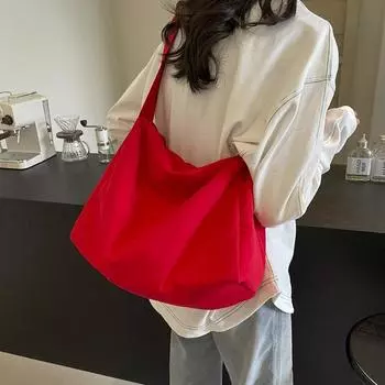 Lazy Wind Большая вместительная сумка женская японская рабочая сумка для поездок на работу модная сумка через плечо красный