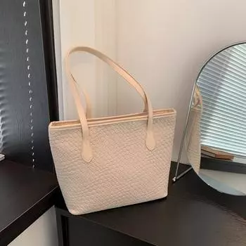 Lazy Wind однотонная сумка-тоут 2024 года, осень-зима, ретро, большая вместимость, повседневная, с текстурой, на одно плечо, подмышкой, через плечо, большая сумка хаки