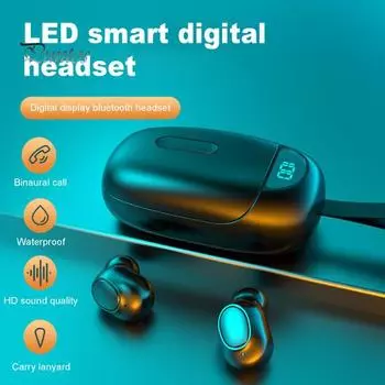 LB60 Wireless Bluetooth-compatible 5.0 Rechargeable In-Ear Earphone with Power Display чёрный