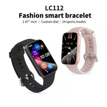 Lc112 Big Screen Waterproof Smart Bracelet Health Blood Pressure Oxygen Heart Rate Sleep Monitoring Bluetooth Sports Wristbands