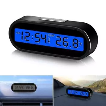 LCD Backlight Mini Electronic Car Clock Time Watch Auto Clocks Luminous Thermometer Digital Display Car Styling Accessories
