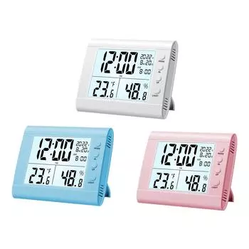 LCD Digital Alarm Clock Large Digital Display Multifunctional Clock for Living Room Garden Office Home Decoration Storehouse розовый