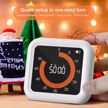 LCD Digital Kitchen Timer High Brightness Countdown Clock With 4 Alert Modes For Cooking, Baking Studying And Sports чёрный