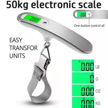ЖК-цифровые весы для багажа 50 кг/110 фунтов портативные электронные весы вес баланс чемодан дорожная сумка подвесной крючок для рыбалки безмен 1pc
