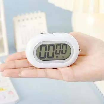 LCD Display Electronic Kitchen Timer Large Screen Electronic Timer Positive Negative Baking Timer Cooking And Baking with Rope белый
