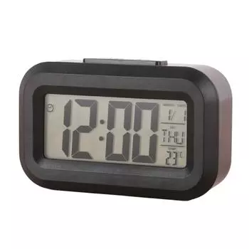 LCD Display LED Digital Clock Temperature Display Smart Digital Alarm Clock Office чёрный