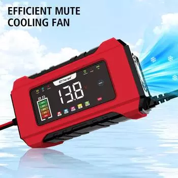 LCD Display Smart Charger 12V 6A Intelligent Fast Power Charging Full Automatic Car Battery Charger Car Auto Accessories красный