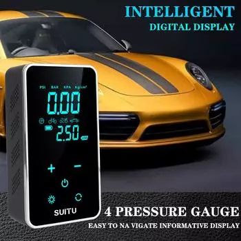 ЖК-дисплей беспроводной насос для накачивания шин портативный автомобильный электрический воздушный насос компрессор для накачивания мотоцикла велосипедный мяч чёрный