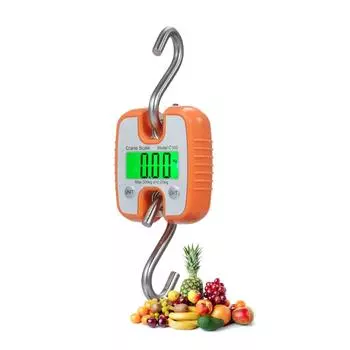 LCD Mini Digital Crane Scale 300kg Hanging Scale High Precision Handheld S-Shaped Crane Scale Electronic Portable Crane Scale оранжевый