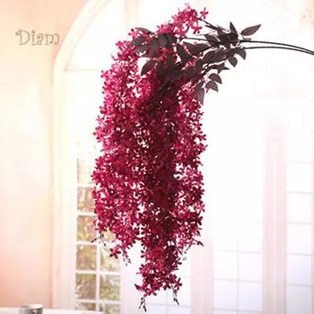 LCP искусственный сиреневый цветок глицинии растение настенный лоза свадебный декор сцены оранжевый/красный