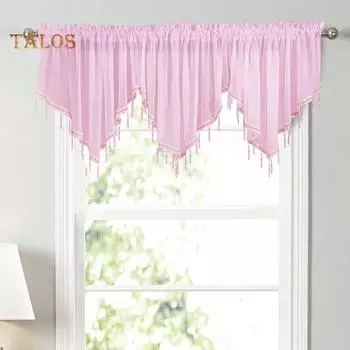 LCP треугольная форма кухня короткие занавески окна балдахин драпировка домашнего декора небесно-голубой
