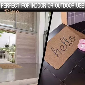 LCP удобный дверной коврик, впитывающий влагу, полиэстер, легко очищаемый напольный коврик с рисунком Hello, ковер для ежедневного использования M коричневый