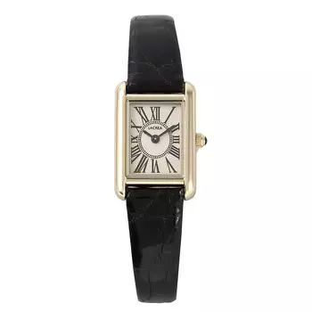 [LCREA] Женские солнечные часы LeClair PARALLELA, изготовленные в Японии, золотой ремень из натуральной крокодиловой кожи LC2101-GPCBK