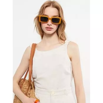 LCW CASUAL Бежевая женская блуза с прямыми бретельками и U-образным вырезом